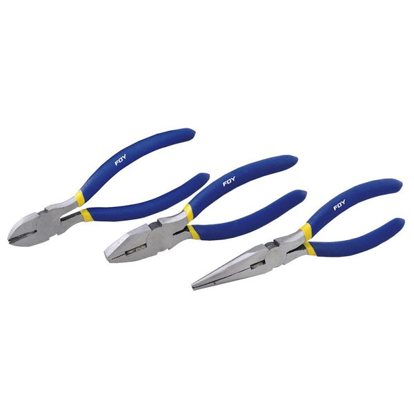 Juego de 3 Pinzas para Electricista 6" y 8" Foy Tools 142020 - 1