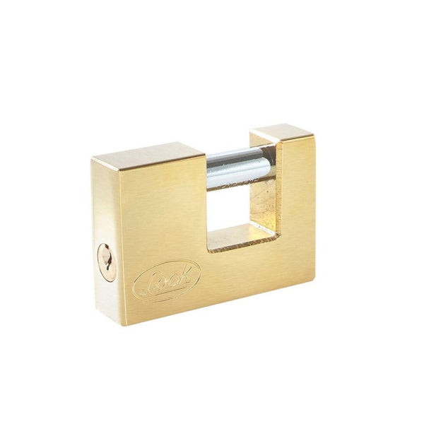 Candado Acero Cortina Llave Estándar 80mm Latón Brillan Lock L22C80ELBB - 1