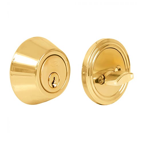 Cerrojo Grado 3 Doble Laton Brillante Lock L4101B - 1
