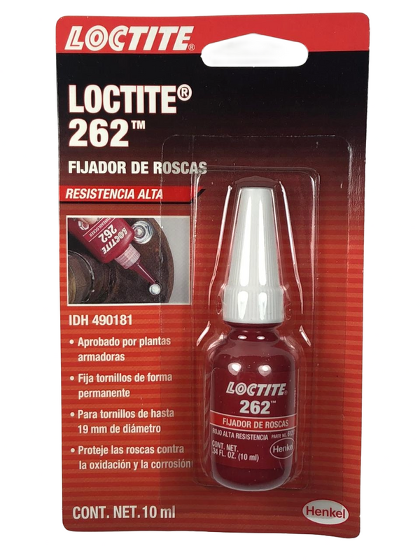 Fijador de Roscas Resistencia Alta 10ml 262 Loctite HLOC10 262 - 1