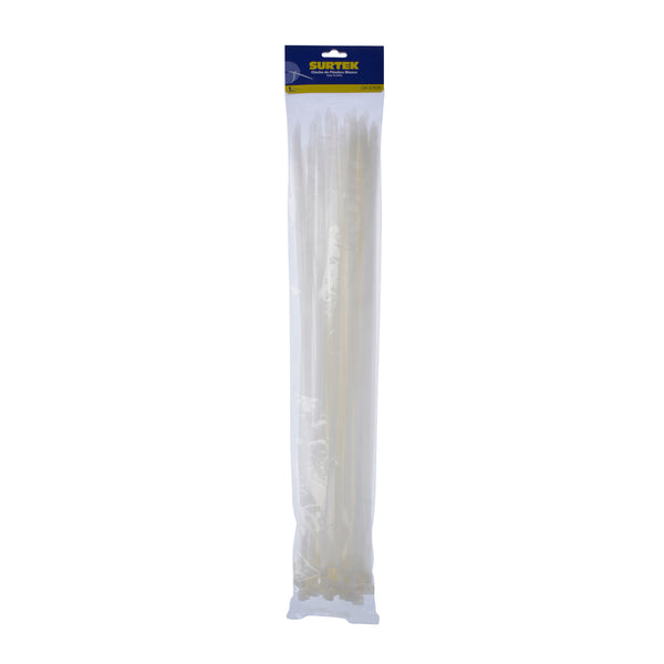 Cincho Plástico 400 x 7.6mm Blanco 50 Piezas Surtek 114225 - 1
