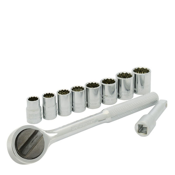 Juego de 10 Dados y Accesorios Métricos 3/8" en Rack Surtek A02M - 1