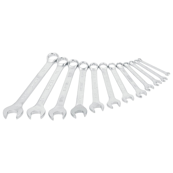 Juego de Llaves Combinadas Satinadas Métricas 12 Puntas 12 Piezas en Rack Surtek F12MR - 1
