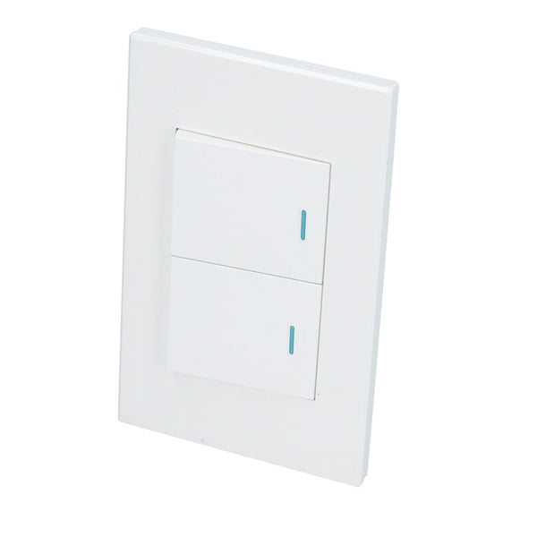 Placa con 2 Apagadores Blanco 1/2" Surtek P622B - 1