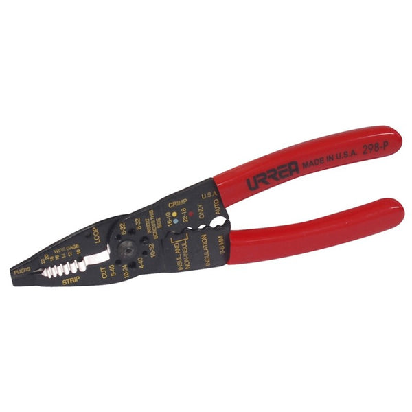 Pinza Pelacable 10-22AWG Poncha Terminales Corta Tornillos Urrea 298P - 1