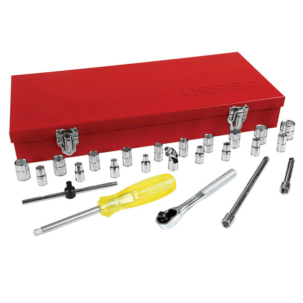 Juego de 25 Dados y Accesorios Combinados 1/4" Urrea 4700CM - 1