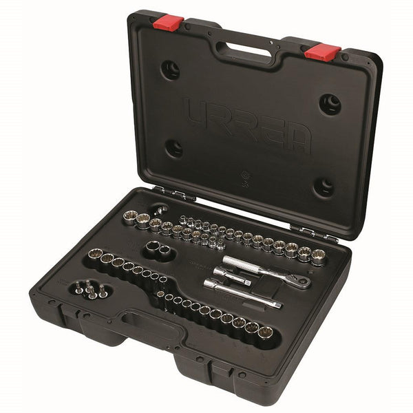 Juego de 54 Dados Y Accesorios Combinados 3/8 Pulgadas Urrea 5200PA - 1