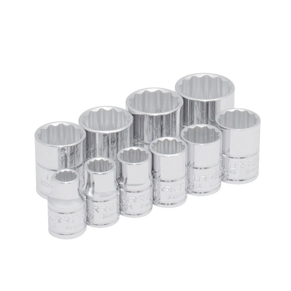 Juego de 10 Dados en Pulgadas Cuadro 3/8" en Riel Urrea 52118 - 1