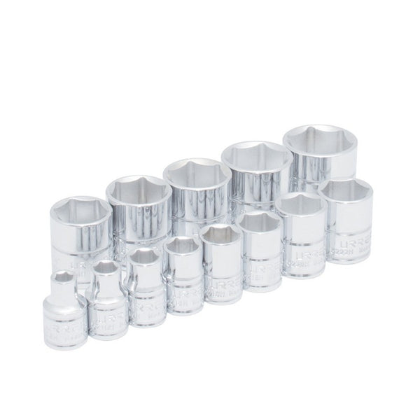 Juego de 13 Dados Cuadro 3/8" 6 Puntas en Riel Urrea 52126 - 1
