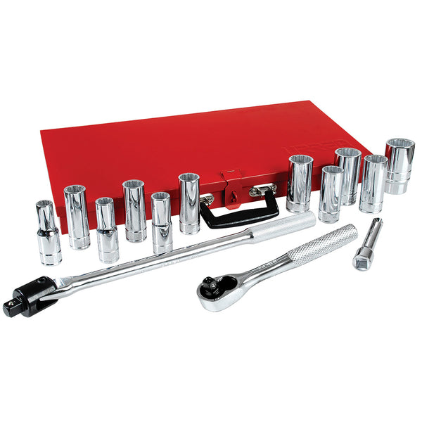 Juego de 15 Dados Largos Accesorios en Pulgadas 1/2″ Urrea 5300A - 1