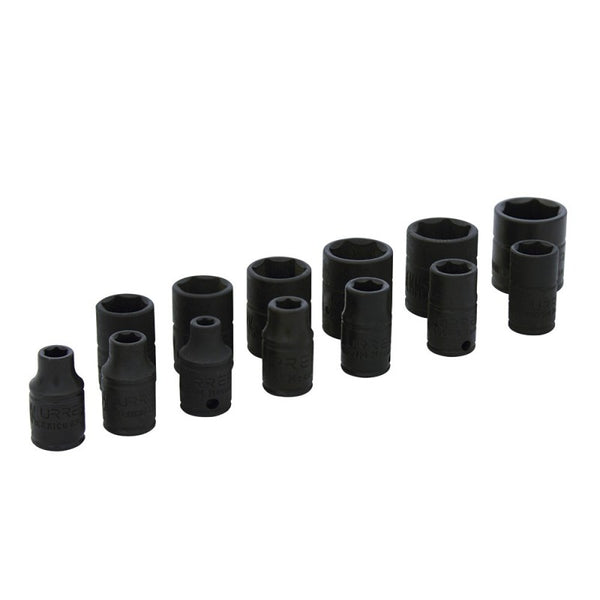 Juego de 13 Dados de Impacto Métricos 1/4" Urrea 69206 - 1