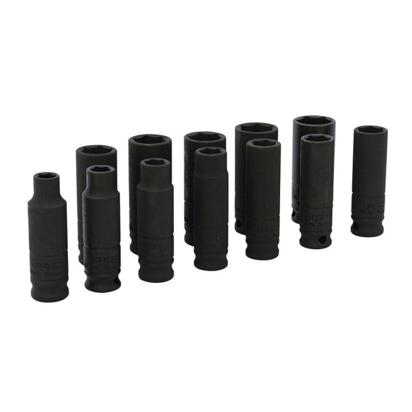 Juego de 11 Dados de Impacto Largos Métricos 3/8" Urrea 72212 - 1