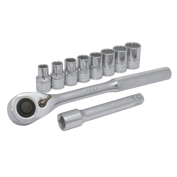 Juego de 10 Dados y Accesorios Métricos 1/2" Urrea JBUA01M - 1