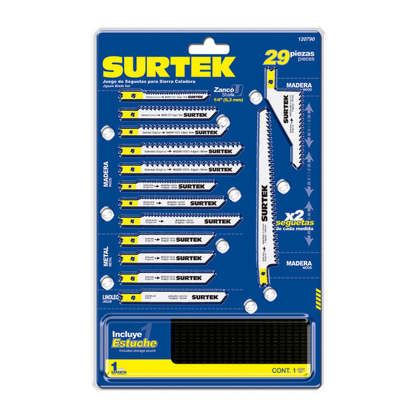 Juego de 29 Seguetas para Sierra Caladora Surtek 120790 - 1