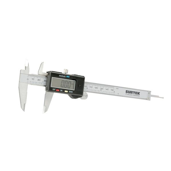 Calibrador en Pulgadas y Milimetros Digital con Pantalla Plastica 0 - 6" Surtek 122200 - 1