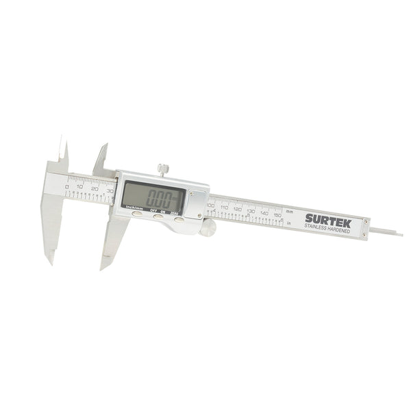 Calibrador en Pulgadas y Milimetros Digital con Pantalla Metalica 0 - 6" Surtek 122204 - 1