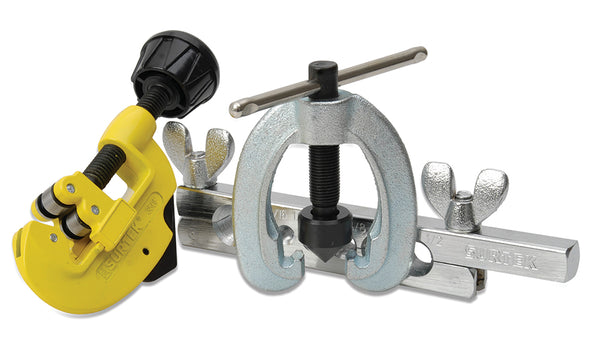 Juego de Avellanador Cortatubos y Prensa Ajustable de 3/16" a 5/8" 3 Piezas Surtek 349F - 1