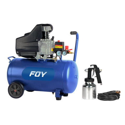 Compresor de Aire Eléctrico Lubricado con Pistola y Manguera 25 L 2 HP 120 V Foy CMP325K