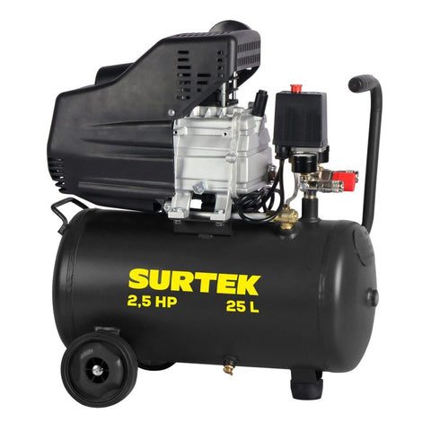 Compresor de Aire Eléctrico Lubricado 25 L 2.5 HP 120 V Surtek CMP525