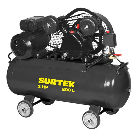 Compresor de Aire Eléctrico con Transmisión de Banda 200L 3HP 120V Surtek CMP6200