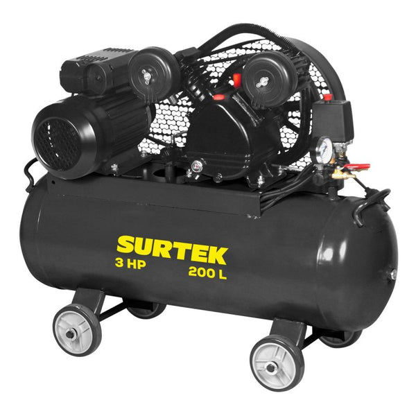 Compresor de Aire Eléctrico con Transmisión de Banda 200L 3HP 120V Surtek CMP6200 - 1