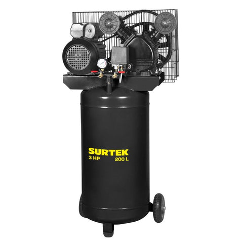 Compresor de Aire Eléctrico con Transmisión de Banda Vertical 120L 3HP 120V Surtek CMPV6120