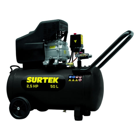 Compresor de Aire Eléctrico Lubricado 50L 2.5HP 127V Surtek COMP550B