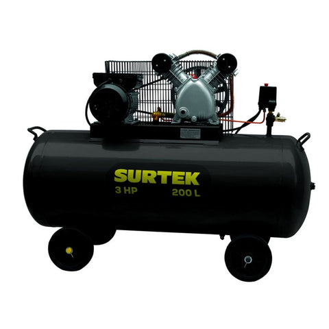 Compresor de Aire Eléctrico con Transmisión de Banda 200L 3HP 127V Surtek COMP6200B