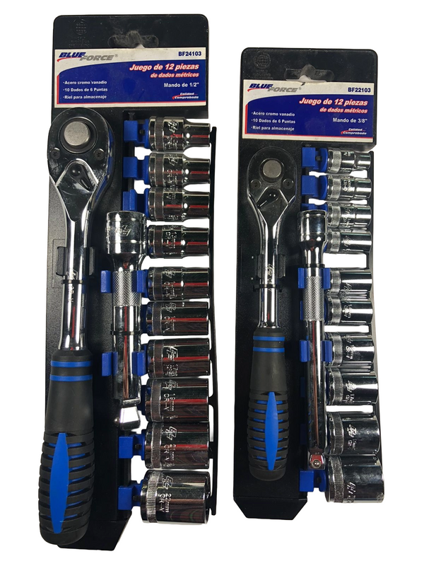 Juego de Dados y Matraca 3/8" y 1/2" Blue Force HBF84 - 1