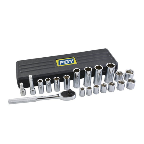 Juego de 21 Dados y Accesorios Métricos 3/8" Foy Tools 140437