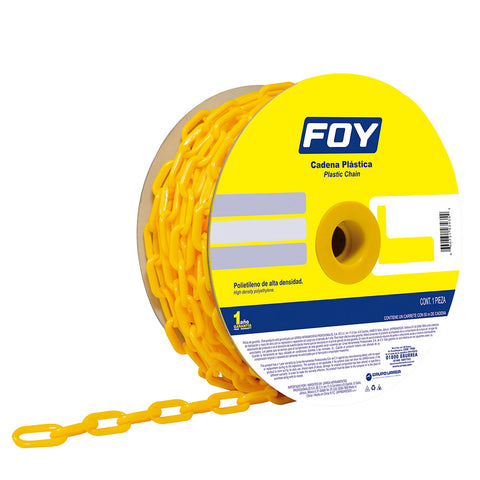 Cadena Plastica 3mm 1/8" 50m Amarilla Foy Tools 143435