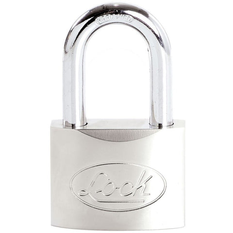 Candado Acero Largo Llave de Discos 40mm Cromo Satinado Lock L22L40DCSB