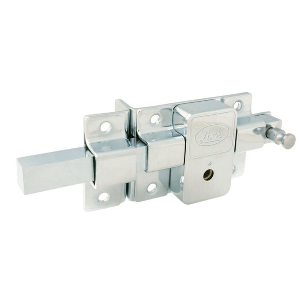 Cerradura Derecha Barra Fija Llave Tetra Cromo Brillante Lock L580DCB - 1