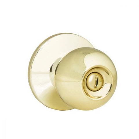 Cerradura Pomo Tubular Baño Laton Brillante Esfera Lock L8130B