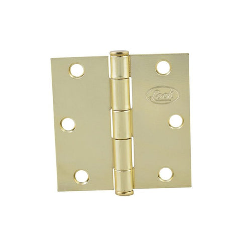 Bisagra Cuadrada Perno Suelto de Acero Latón Brillante 3.5" x 3.5" Lock LBC35LB