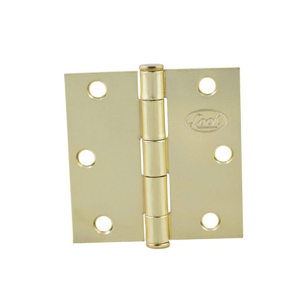 Bisagra Cuadrada Perno Suelto de Acero Latón Brillante 3.5" x 3.5" Lock LBC35LB - 1