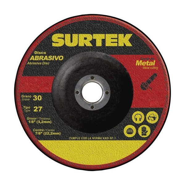Disco Abrasivo Tipo 27 para Metal 9" x 1/8" Surtek 123327 - 1