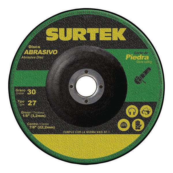 Disco Abrasivo Tipo 27 para Piedra 9" x 1/8" Surtek 123332 - 1