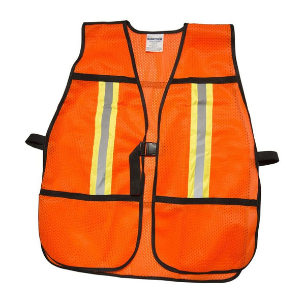 Chaleco de Seguridad de Malla de Poliéster con Correas Ajustables Naranja Unitalla Surtek 137376 - 1