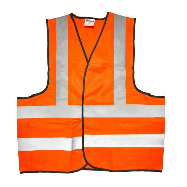 Chaleco de Seguridad con Cintas Reflejantes Plateadas Naranja Unitalla Surtek 137377 - 1