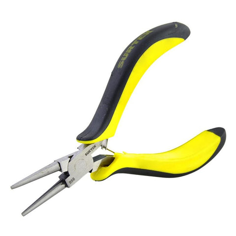 Mini Pinza para Electrónica con Mango Bimaterial de 4-3/4" Punta Redonda Surtek 956