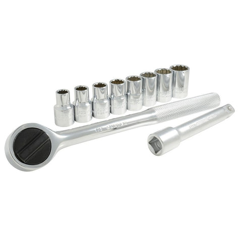 Juego de 10 Dados y Accesorios Métricos 1/2" Surtek A01M