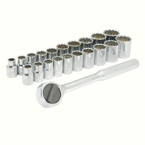 Juego 21 Dados y Accesorios Combinados 3/8" en Rack Surtek A02C