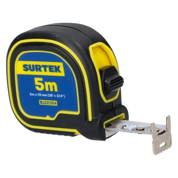 Flexómetro con Carcasa Soft Grip 5 m x 3/4" Surtek B122064 - 1