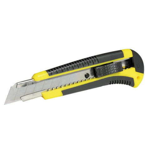 Cutter con Cuerpo de Plástico Bimaterial de 18mm Cambio Automático de Navaja Surtek CUTF9