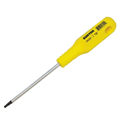 Destornillador con Mango Amarillo Punta Torx T20 x 4" Surtek D4320