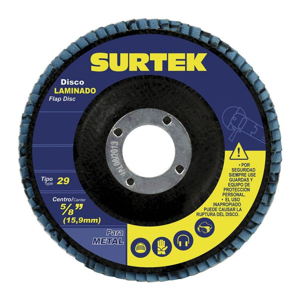 Disco Laminado Tipo 29 Grano 60, 4-1/2" Surtek DLZ456 - 1