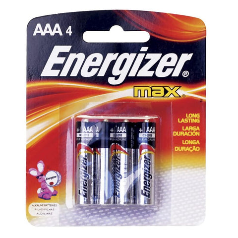 Pila Alcalina Energizer "AAA" 4 Piezas Surtek E92BP-4