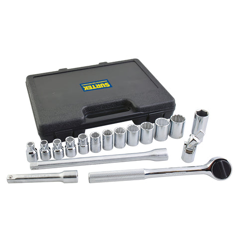 Juego de 17 Dados y Accesorios Métricos 1/2″ Surtek F5800M