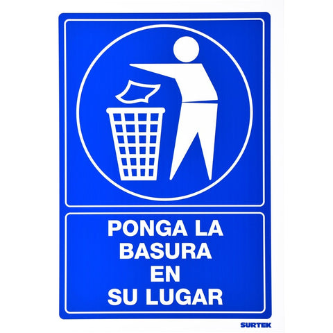 Señal de Basura en su Lugar Surtek SES15